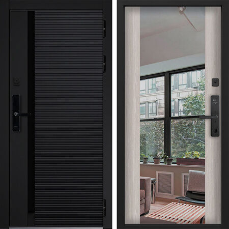 Входная дверь Command Doors Cyber Horizon 3Z Белая Лиственница
